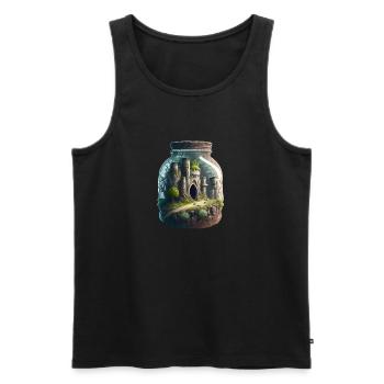 An old castle in a glass - Men's Premium Organic Tank Top - black - Front - Michal (187cm)
