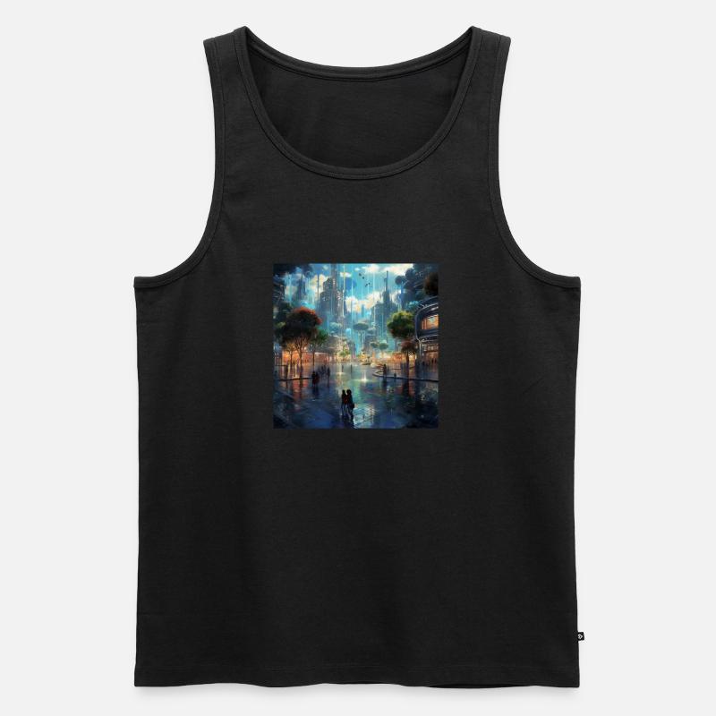 Utopia - Männer Premium Bio Tank Top - Schwarz
