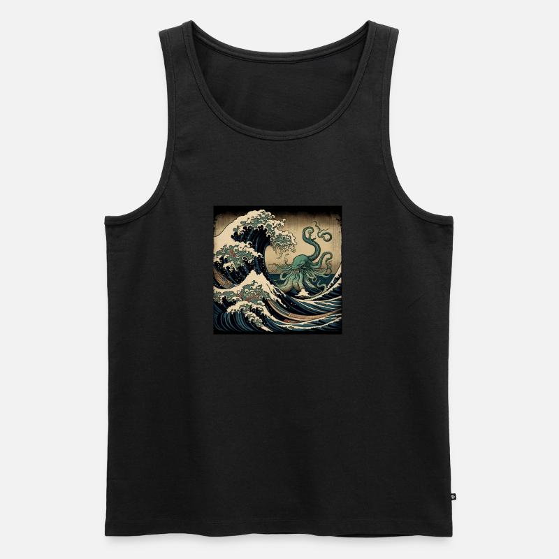Große Welle - Männer Premium Bio Tank Top - Schwarz