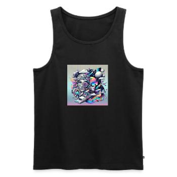 Digital Dream Room - Men's Premium Organic Tank Top - black - Front - AI Model Male 178 light (178cm)
