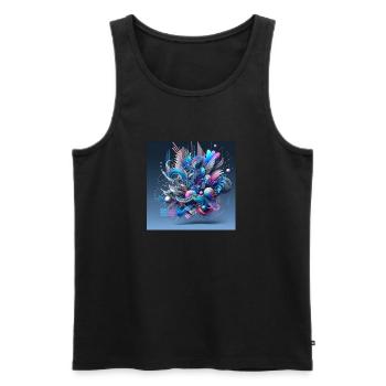 Neon Cyberwelle 02 - Männer Premium Bio Tank Top - Schwarz - Vorne - AI Model Male 178 light (178cm)
