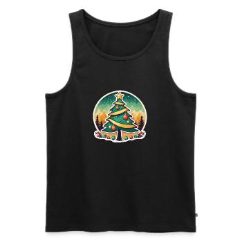 Christmas Tree Drawing Christmas - Men's Premium Organic Tank Top - black - Front - AI Model Male 178 light (178cm)