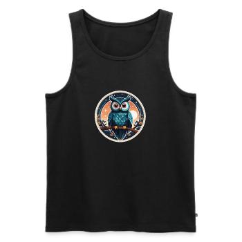 Owl Christmas Drawing - Men's Premium Organic Tank Top - black - Front - AI Model Male 178 light (178cm)