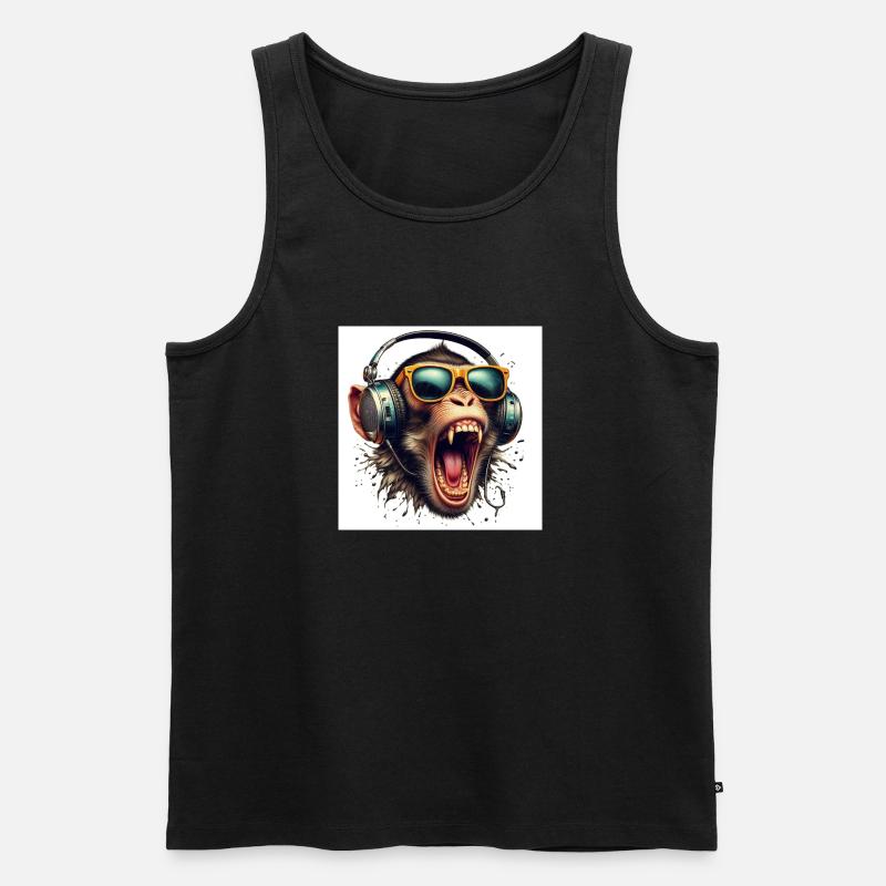 Affe - Männer Premium Bio Tank Top - Schwarz
