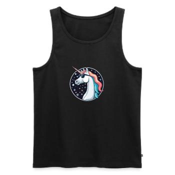 Dessin de Noël Licorne - Débardeur bio Premium Homme - noir - Devant - AI Model Male 178 light (178cm)