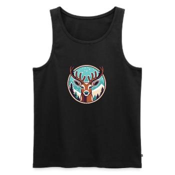 Reindeer Christmas Drawing - Men's Premium Organic Tank Top - black - Front - AI Model Male 178 light (178cm)