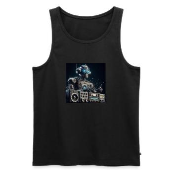 Roboter M6 - Männer Premium Bio Tank Top - Schwarz - Vorne - Michal (187cm)