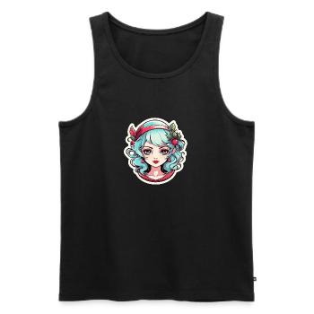 Elf Christmas Illustration - Men's Premium Organic Tank Top - black - Front - AI Model Male 178 light (178cm)