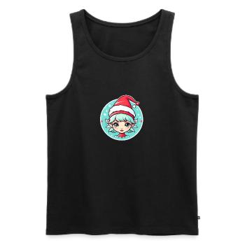 Elf Christmas Illustration - Men's Premium Organic Tank Top - black - Front - AI Model Male 178 light (178cm)