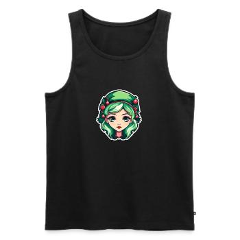 Elf Christmas Illustration - Men's Premium Organic Tank Top - black - Front - AI Model Male 178 light (178cm)