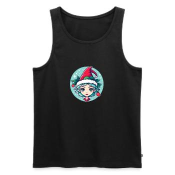 Elf Christmas Illustration - Men's Premium Organic Tank Top - black - Front - AI Model Male 178 light (178cm)