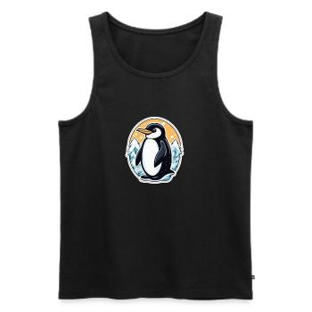 Illustration de Noël pingouin - Débardeur bio Premium Homme - noir - Devant - Michal (187cm)