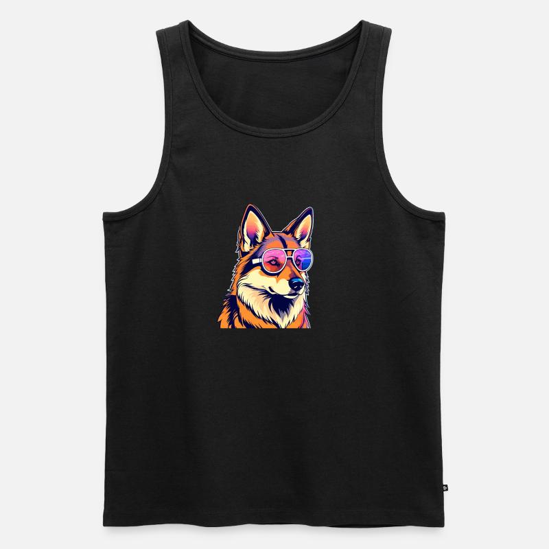 Deutscher Schäferhund Illustration - Männer Premium Bio Tank Top - Schwarz