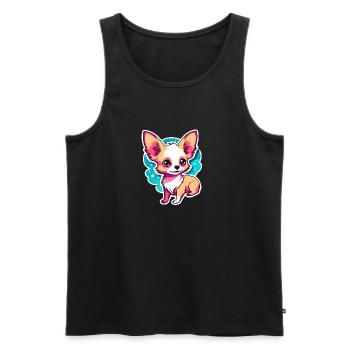 Chihuahua Dog Drawing - Men's Premium Organic Tank Top - black - Front - AI Model Male 178 light (178cm)