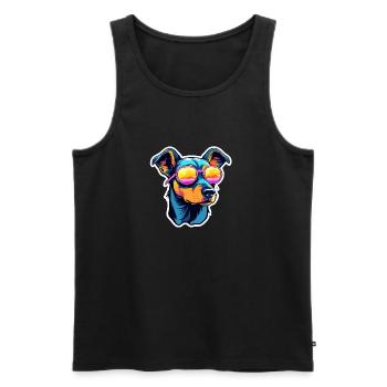 Doberman Dog Drawing - Men's Premium Organic Tank Top - black - Front - AI Model Male 178 light (178cm)
