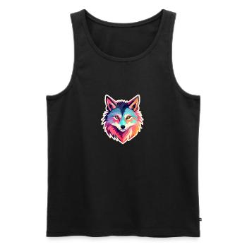 Wolf Drawing - Men's Premium Organic Tank Top - black - Front - Michal (187cm)