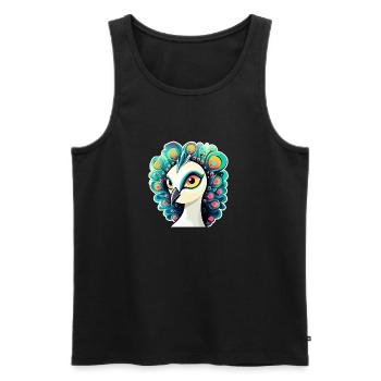 Peacock Bird Drawing - Men's Premium Organic Tank Top - black - Front - AI Model Male 178 light (178cm)