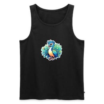 Peacock Bird Drawing - Men's Premium Organic Tank Top - black - Front - AI Model Male 178 light (178cm)