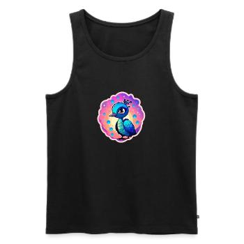 Peacock Bird Drawing - Men's Premium Organic Tank Top - black - Front - AI Model Male 178 light (178cm)