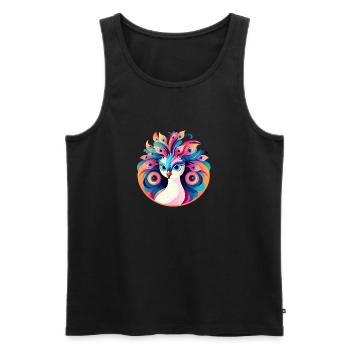 Peacock Bird Drawing - Men's Premium Organic Tank Top - black - Front - AI Model Male 178 light (178cm)