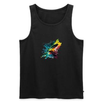 Regenbogen - Männer Premium Bio Tank Top - Schwarz - Vorne - AI Model Male 178 light (178cm)