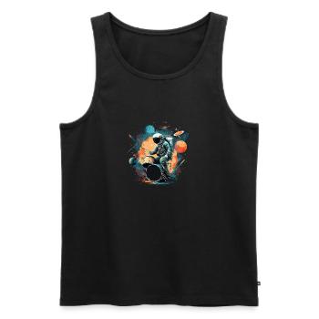 Space Drummer - Men's Premium Organic Tank Top - black - Front - Michal (187cm)