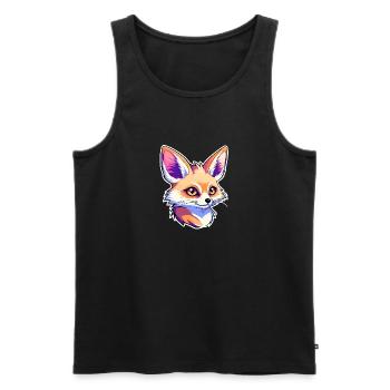 Desert Fox Fennec Drawing - Men's Premium Organic Tank Top - black - Front - Michal (187cm)