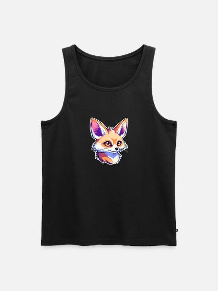Desert Fox Fennec Drawing - Men's Premium Organic Tank Top - black