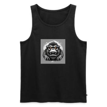 affe - Männer Premium Bio Tank Top - Schwarz - Vorne - Michal (187cm)