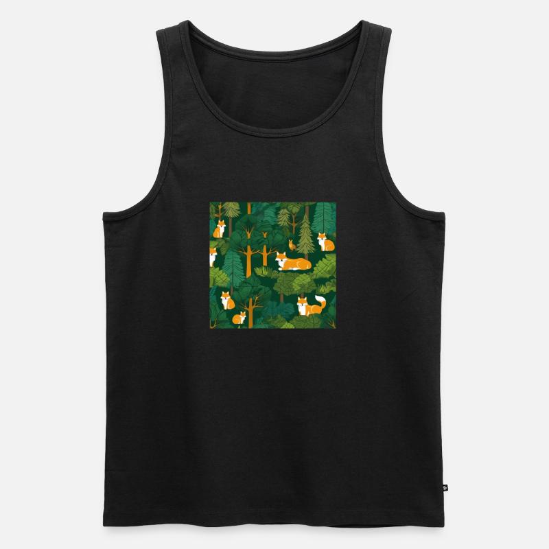 wald - Männer Premium Bio Tank Top - Schwarz