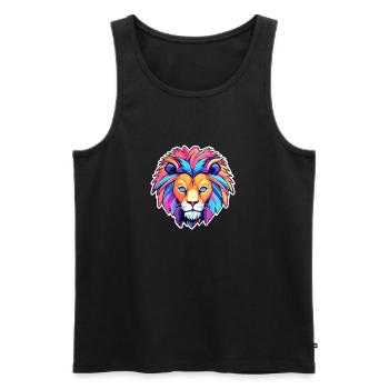 Löwe Zeichnung - Männer Premium Bio Tank Top - Schwarz - Vorne - Michal (187cm)