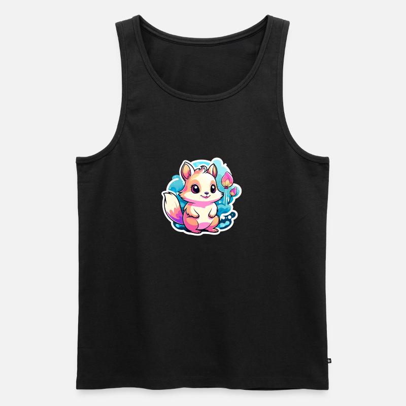 Eichhörnchen Illustration - Männer Premium Bio Tank Top - Schwarz