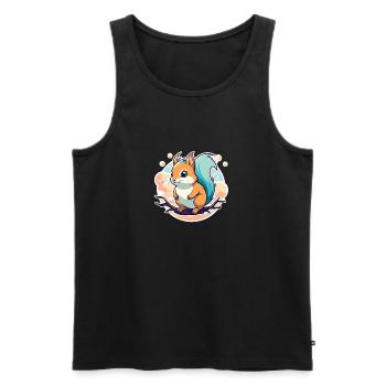 Squirrel Illustration - Men's Premium Organic Tank Top - black - Front - AI Model Male 178 light (178cm)