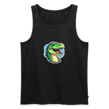 Tyrannosaurus Rex Dinosaur Illustration - Men's Premium Organic Tank Top - black - Front - Michal (187cm)