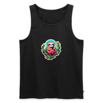 Sloth Drawing - Men's Premium Organic Tank Top - black - Front - Michal (187cm)