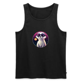 Erdmännchen Zeichnung - Männer Premium Bio Tank Top - Schwarz - Vorne - Michal (187cm)