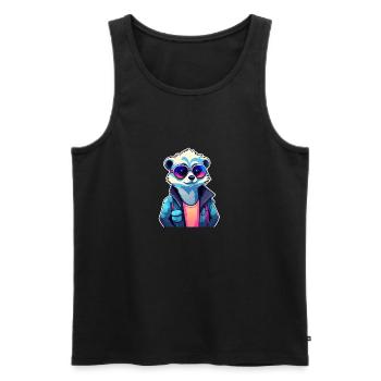 Erdmännchen Zeichnung - Männer Premium Bio Tank Top - Schwarz - Vorne - Michal (187cm)