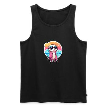 Erdmännchen Zeichnung - Männer Premium Bio Tank Top - Schwarz - Vorne - Michal (187cm)