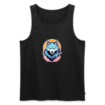 Illustration d’Halloween loup-garou - Débardeur bio Premium Homme - noir - Devant - Michal (187cm)