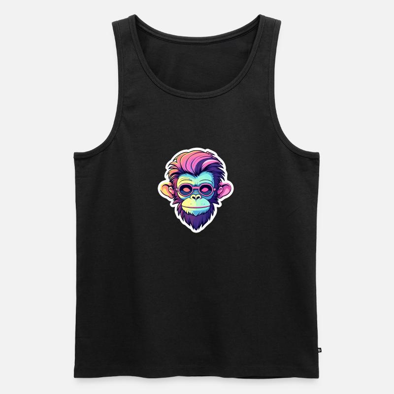 Affe Illustration - Männer Premium Bio Tank Top - Schwarz