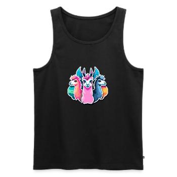 Llama Alpaca Illustration - Men's Premium Organic Tank Top - black - Front - AI Model Male 178 light (178cm)