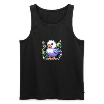 Duck Illustration - Men's Premium Organic Tank Top - black - Front - Michal (187cm)