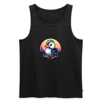 Duck Illustration - Men's Premium Organic Tank Top - black - Front - Michal (187cm)