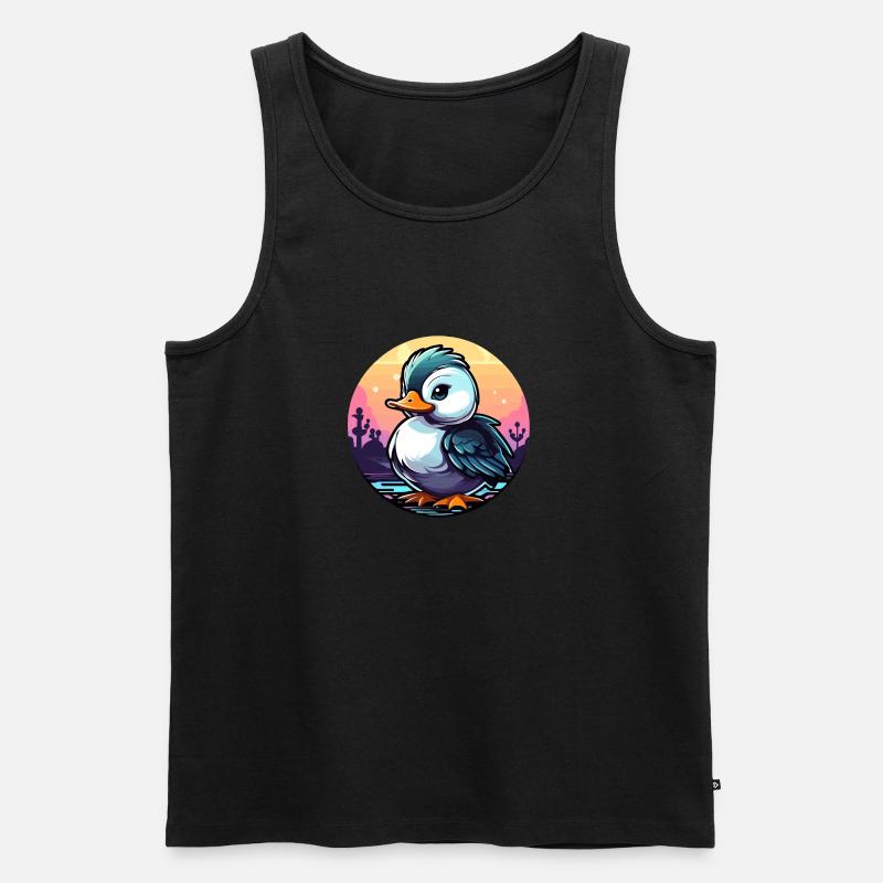 Ente Illustration - Männer Premium Bio Tank Top - Schwarz