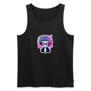 Illustration de zombie mignon - Débardeur bio Premium Homme - noir - Devant - AI Model Male 178 light (178cm)