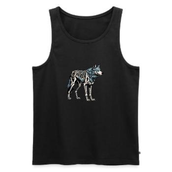 Wolf Skeleton Illustration - Men's Premium Organic Tank Top - black - Front - AI Model Male 178 light (178cm)