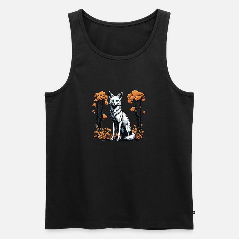 Fuchs Skelett Illustration - Männer Premium Bio Tank Top - Schwarz