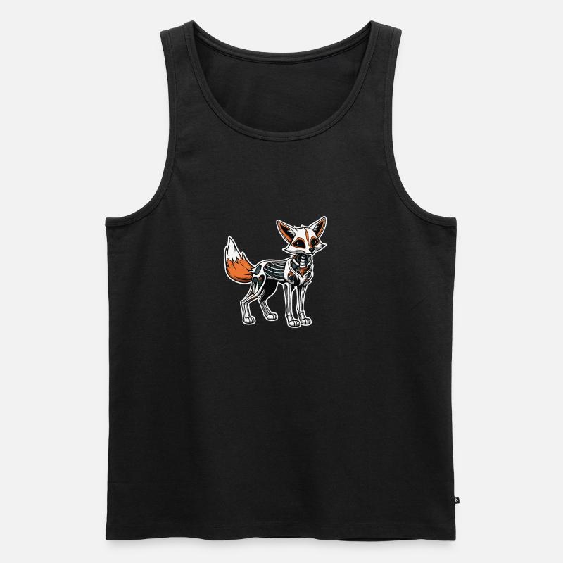 Fuchs Skelett Illustration - Männer Premium Bio Tank Top - Schwarz
