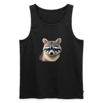 Racoon - Men's Premium Organic Tank Top - black - Front - Michal (187cm)