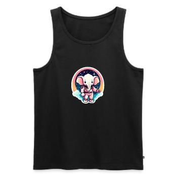 Elephant Astronaut Illustration - Men's Premium Organic Tank Top - black - Front - Michal (187cm)